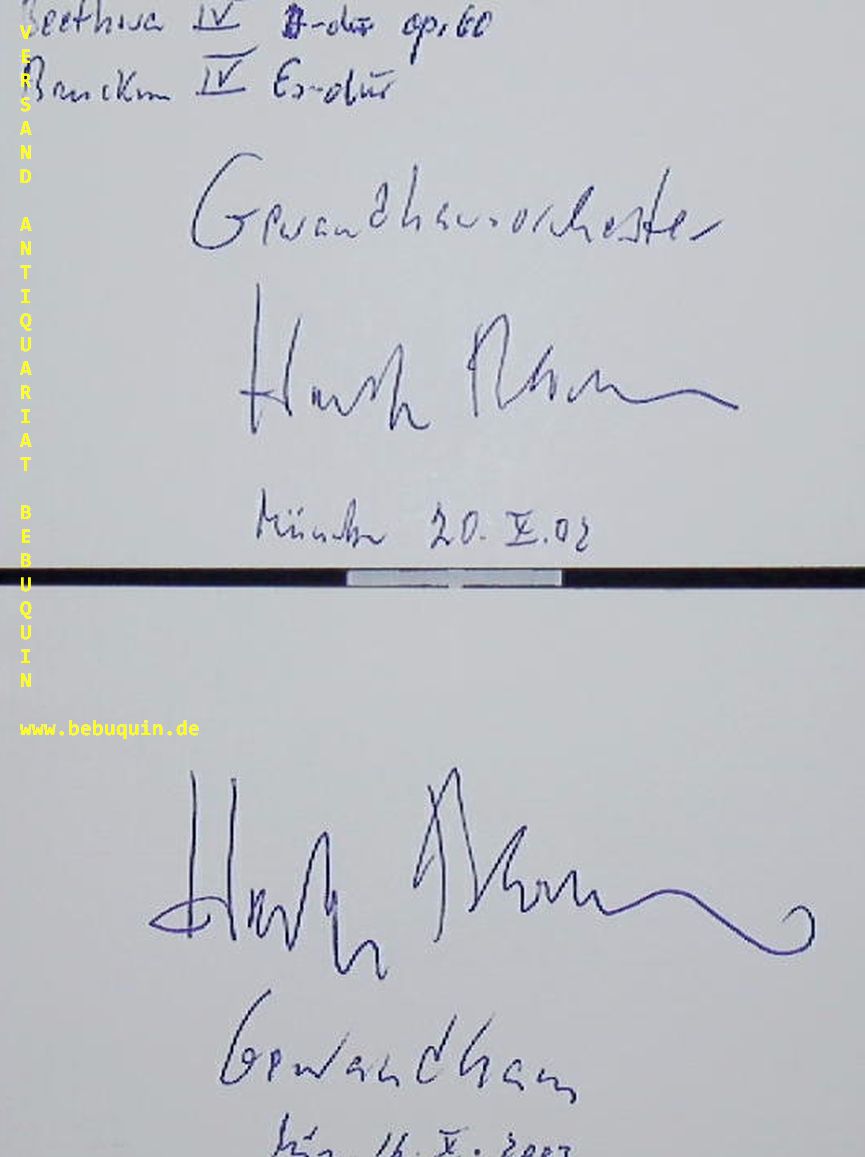 BLOMSTEDT, Herbert (Dirigent): - 2 eigenhndig signierte und datierte Autogrammkarten. Mit dem Gewandhausorchester.