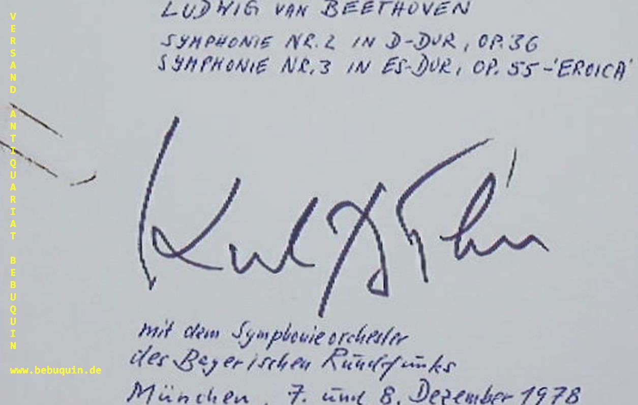 BHM, Karl (Dirigent): - eigenhndig signierte Autogrammkarte. Mit dem Symphonieorchester des BR.