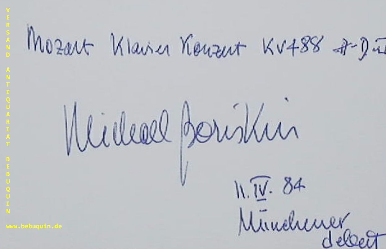BORISKIN, Michael (Pianist): - eigenhndig signierte Autogrammkarte: Mnchner Debut.