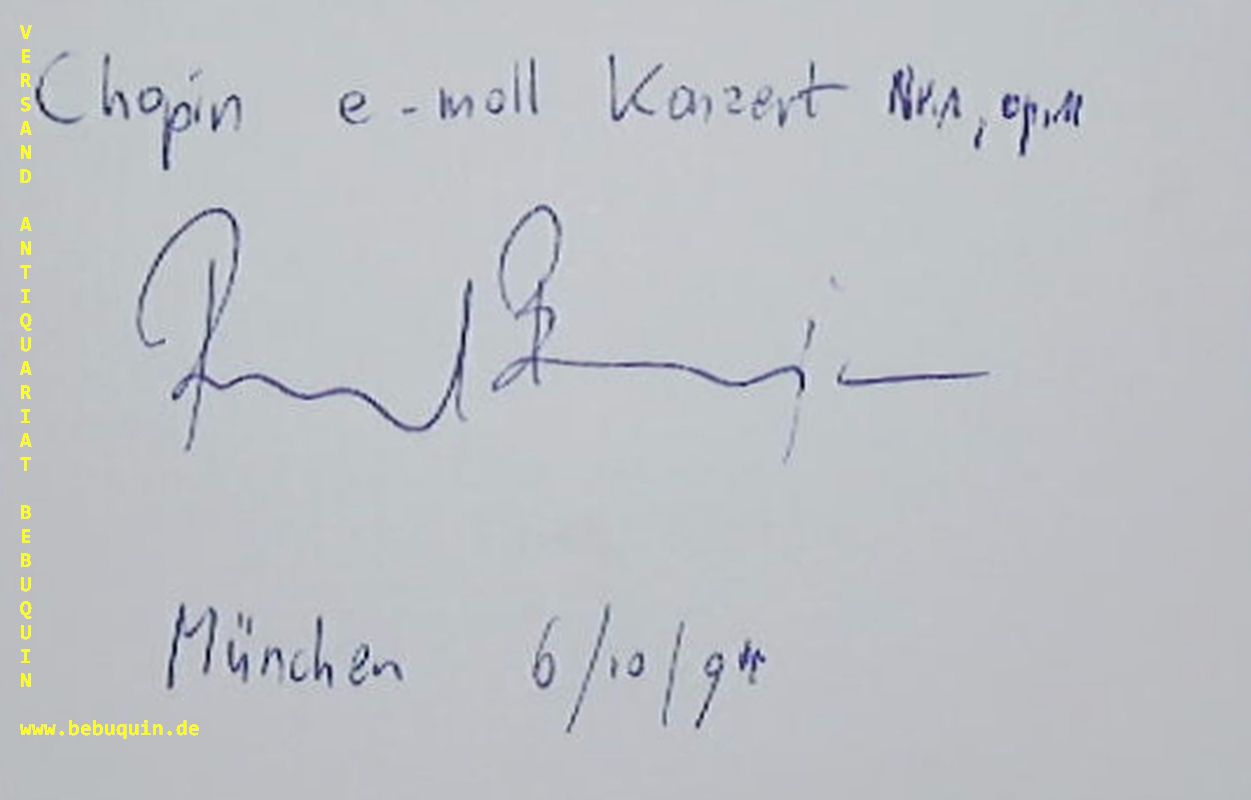 BRUTIGAM, Ronald (Pianist): - eigenhndig signierte und datierte Autogrammkarte.