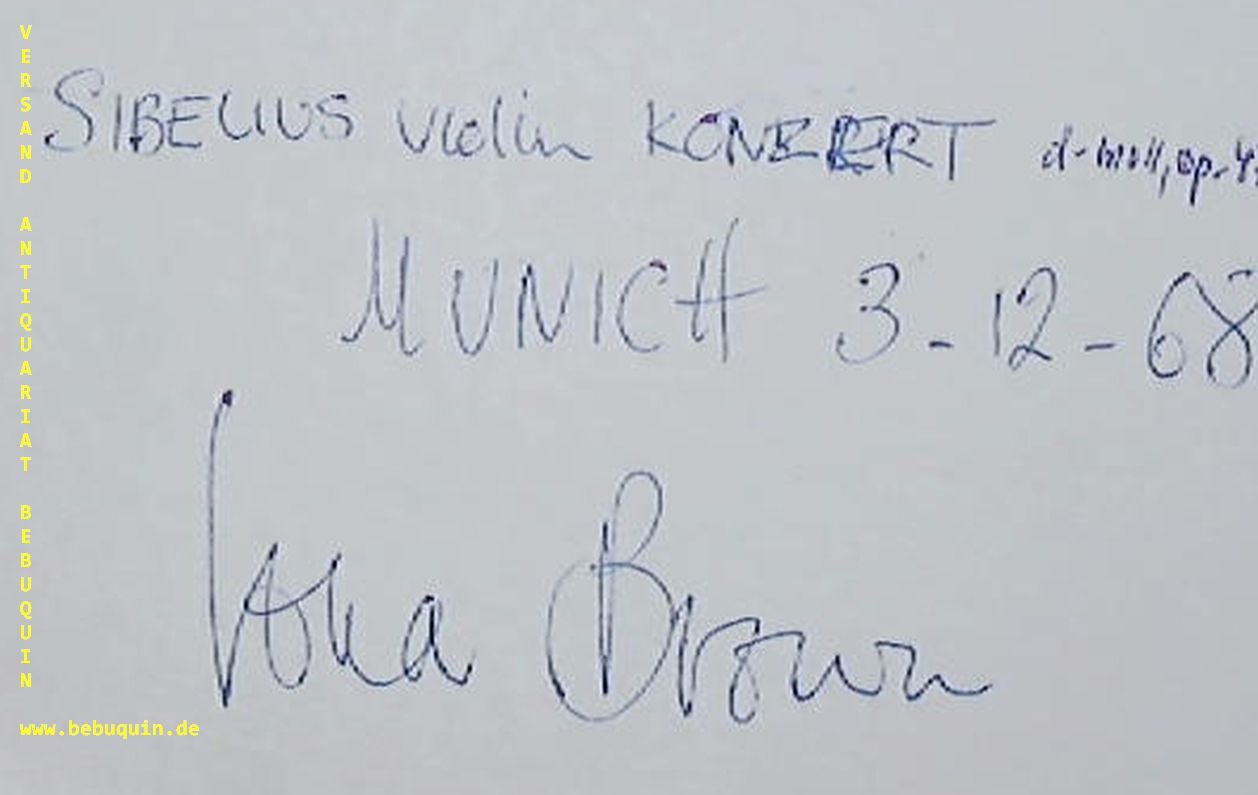 BROWN, Iona (Violinistin): - eigenhndig signierte und datierte Autogrammkarte.