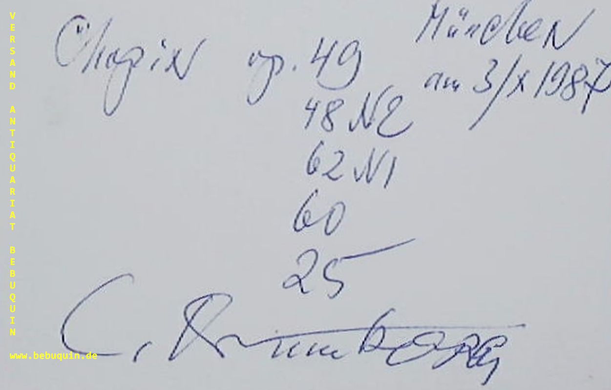 BRUMBERG, Leonid (Pianist): - eigenhndig signierte und datierte Autogrammkarte: Chopin.
