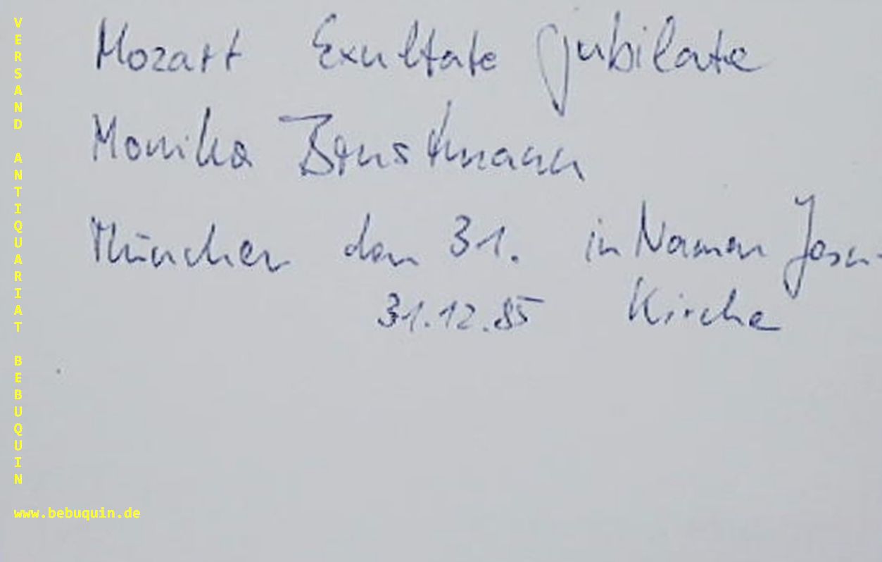 BRUSTMANN, Monika (Sopran): - eigenhndig signierte und datierte Autogrammkarte.