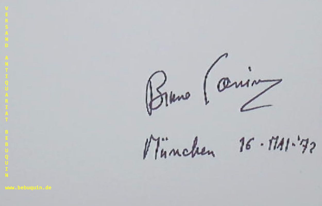 CANINO, Bruno (Pianist, Komponist): - eigenhndig signierte und datierte Autogrammkarte. Piano und Cembalo.