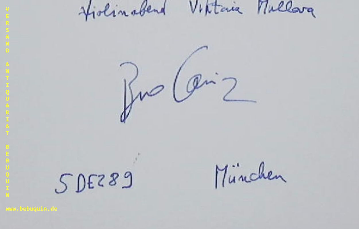 CANINO, Bruno (Pianist, Komponist): - eigenhndig signierte und datierte Autogrammkarte. Mit Viktoria Mullova.