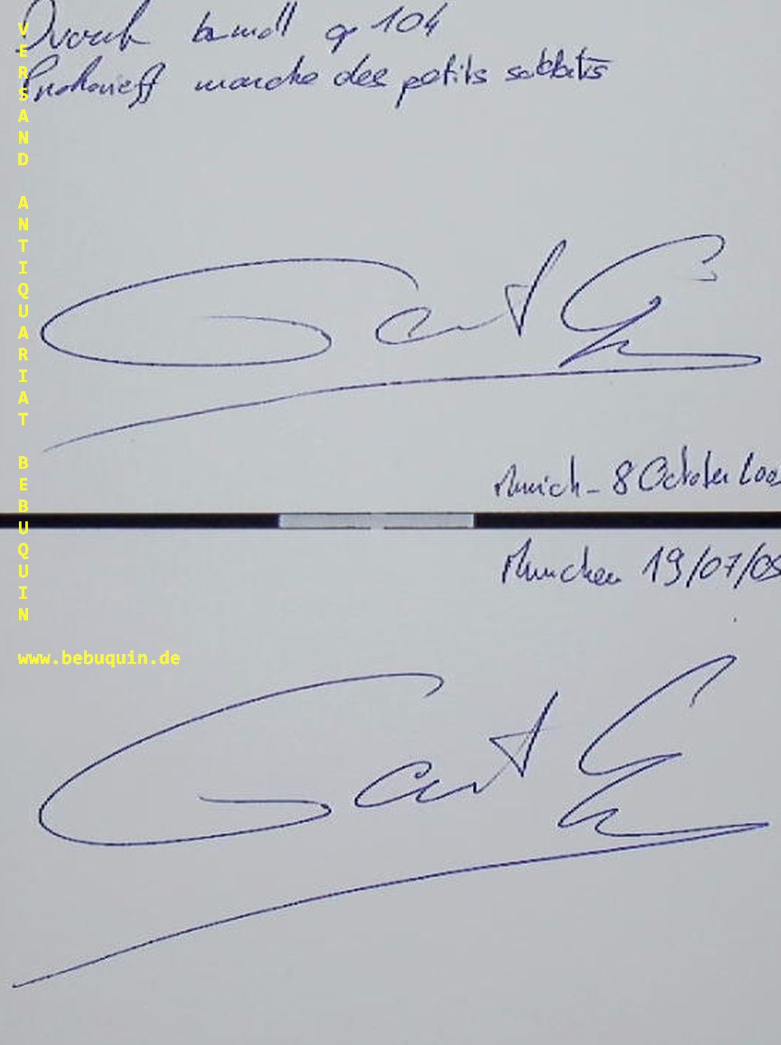 CAPUCON, Gautier (Cellist): - 2 eigenhndig signierte und datierte Autogrammkarten.