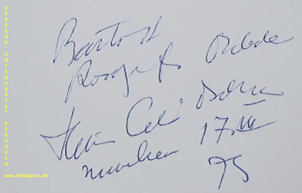 CELIBIDACHE, Sergiu (Dirigent): - eigenhndig signierte und datierte Autogrammkarte: Bartsch Konzertfhrer . . . .