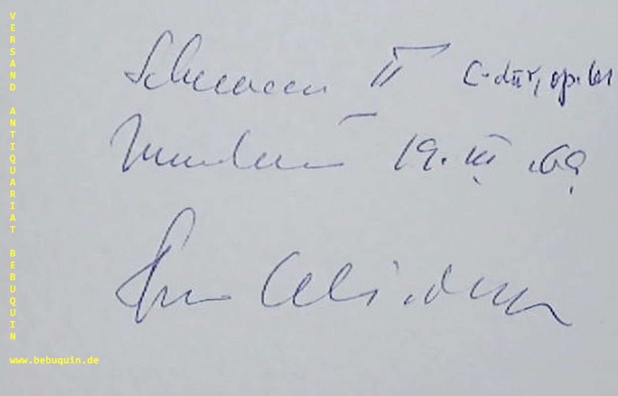 CELIBIDACHE, Sergiu (Dirigent): - eigenhndig signierte datierte Autogrammkarte: Schumann II.