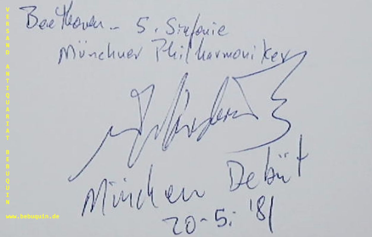 CARADENAS, Sergio (Dirigent): - eigenhndig signierte  Autogrammkarte.  Mnchener Debut.