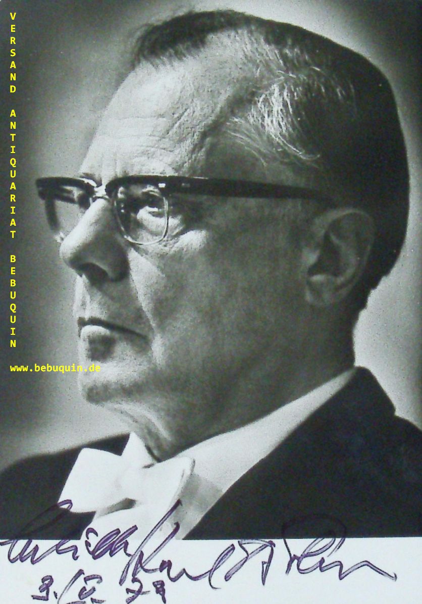 BHM, Karl (Dirigent): - eigenhndig signiertes und datiertes Originalfoto von Siegfried Lauterwasser.