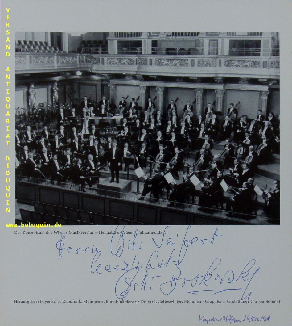 BOSKOVSKY, Willi (Dirigent, Violinist): - eigenhndig  signiertes Orchesterportrait: Herrn Willi Seifert herzlichst Willi Boskovsky.