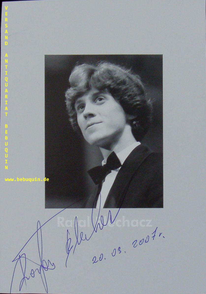 BLECHACZ, Rafal (Pianist): - eigenhndig signierte und datierte Portraitseite.