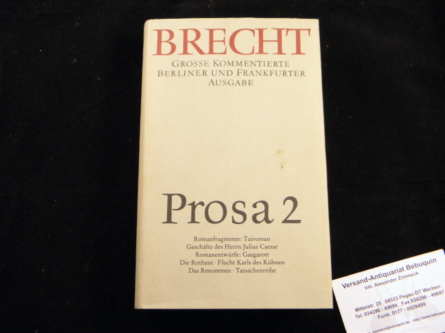 BRECHT, Bertolt: - Prosa 2.