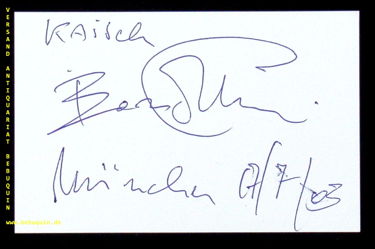 CARMELI, Boris (Bass): - eigenhndig signierte und datierte Autogrammkarte.